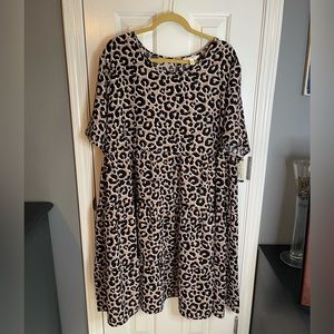 Terra & Sky Leopard Print Dress - Black and Tan